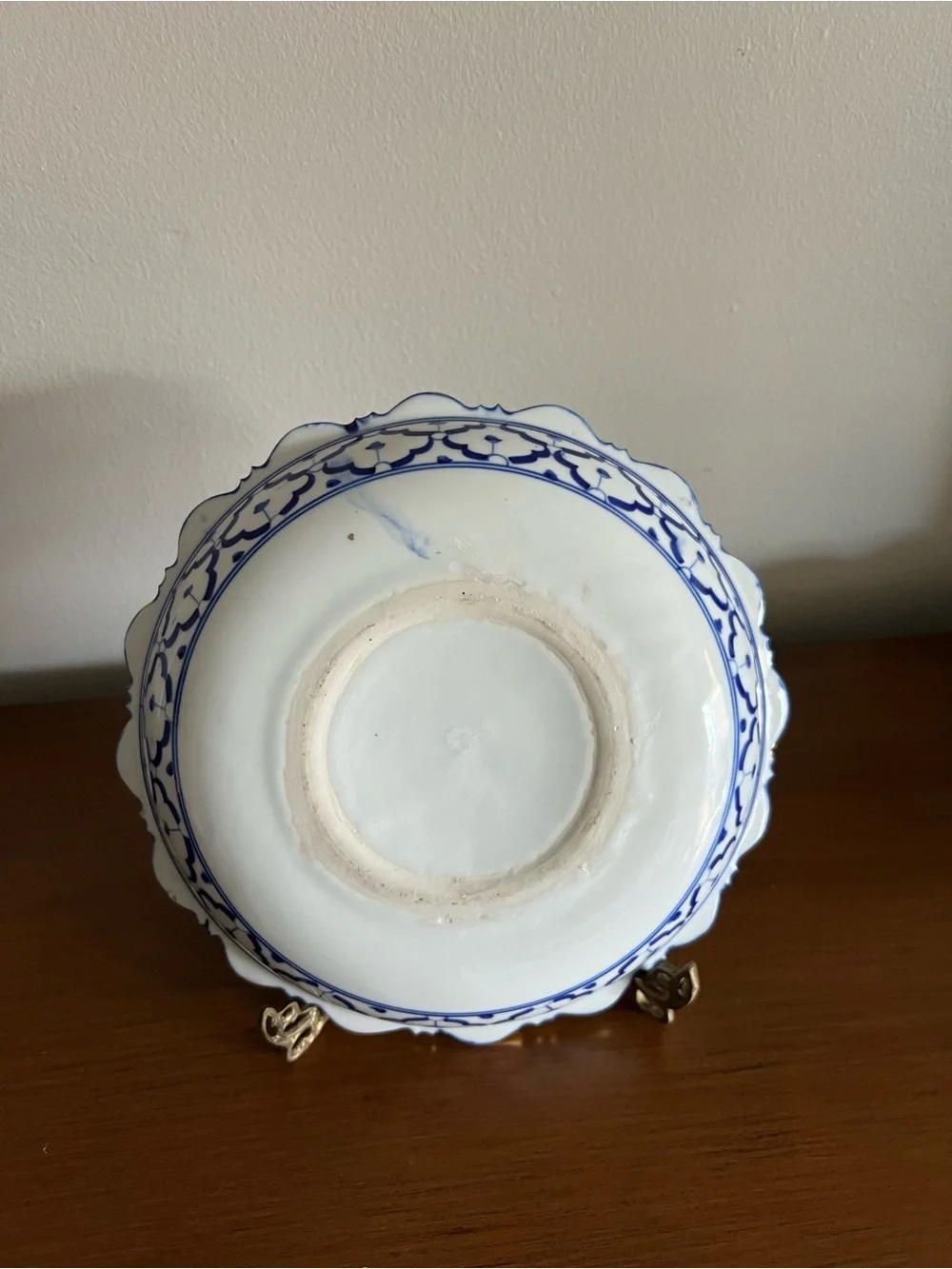 Hand-Painted Blue Ceramic Decorative Bowl